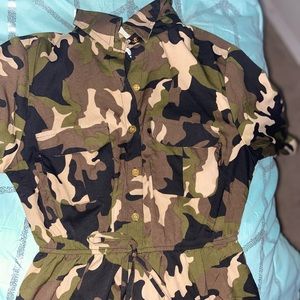 Camouflage midi dress
